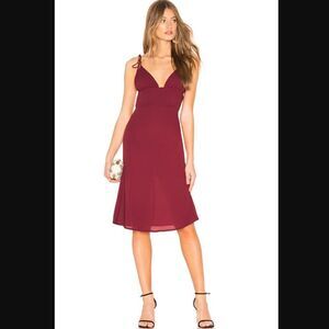NWT Revolve x About Us Chloe Dress in Wine Red | size xxs